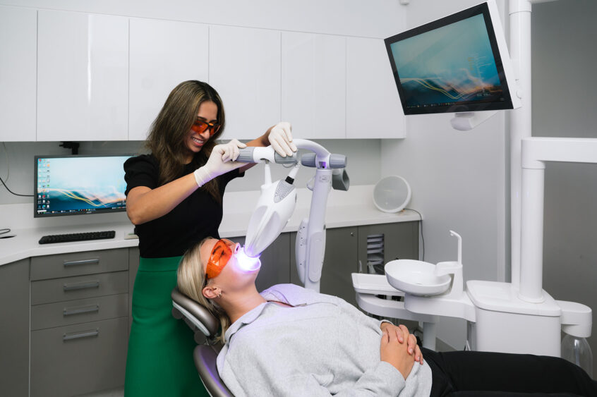 Patient having Zoom Teeth Whitening